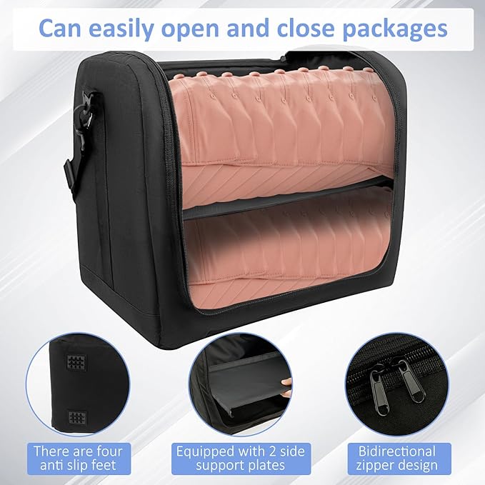 Large Hat Bag for Baseball Caps, Hat Travel Organizer Bag for 20-24 Caps, Portable Cap Carrier Storage Case for Traveling, Home Storage