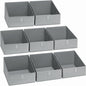 DIMJ Closet Storage Bins 8 Pack - Fabric Trapezoid Closet Organizer Bin, Foldable Storage Baskets for Shelves, Closet Shelf Organizer, Clothing Storage Box for Toys, Books, Towel, Clothes
