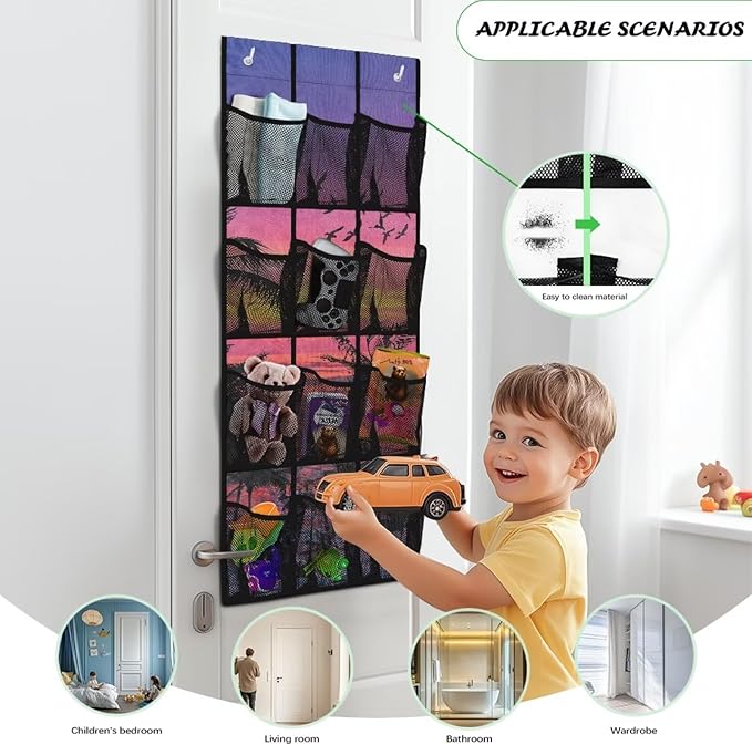 Generic Sunset Sea Over The Door Shoe Organizer Heavy Duty Reusable Over The Door Pantry Organizer The Simple But Stylish Design Style Adds A touch of Color to Kitchen Apartments College Dorm