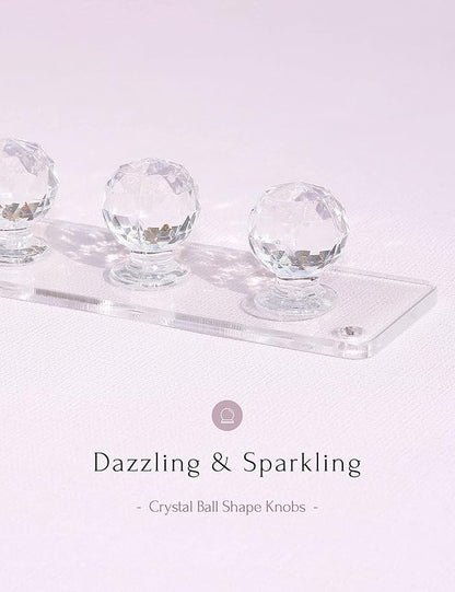Heesch Necklace Holder, Acrylic Necklace Hanger, Wall Mount Necklace Organizer, Jewelry Hooks for Necklaces, Bracelets, Chains (2-pack Clear)