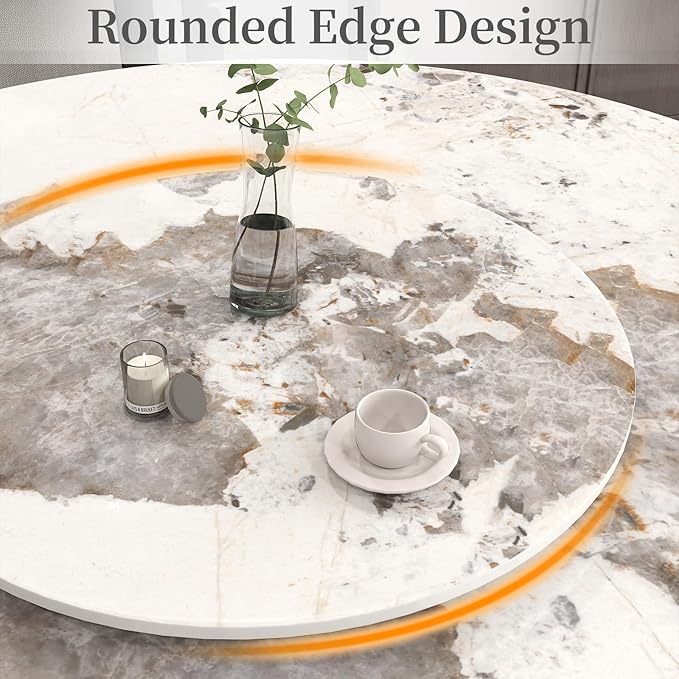 23.6" Lazy Susan for Table Top Sintered Stone Rotating Serving Tray for Dining Table, Kitchen Lazy Susan Organizer Spinning Rotating Food Server Party Centerpieces