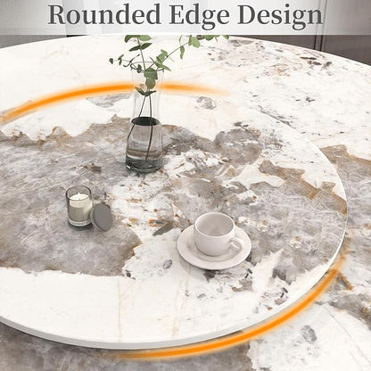 23.6" Lazy Susan for Table Top Sintered Stone Rotating Serving Tray for Dining Table, Kitchen Lazy Susan Organizer Spinning Rotating Food Server Party Centerpieces