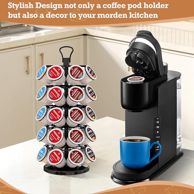 BLACKSMITH FAMILY 40 Pods Capacity Very Easy Assembly K Cup Holders,K Cup Holder, K Cups Holder,K Cup Carousel, Coffee Pods Holder Storage Organizer Stand