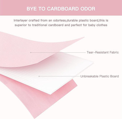 Criusia Drawer Organizer Clothes, 10 Pack Dresser Organizer for Baby Clothes, Underwear, Sock- Foldable Closet Organization and Storage Dividers Bins for Nursery, Bedroom (Pink)
