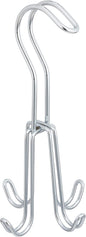 Relaxdays Wardrobe Belt Hanger Metal for Belts & Handbags 4 Hooks 18 x 9 x 9 cm Silver, 1 Item