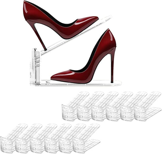 12Pack Shoe Slot Organizer Clear Shoe Stackers Organizers for Closet Space Saver 50% Shoes Display Shelf Rack Holders Zapateras Organizers