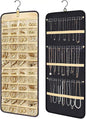 Bloss Hanging Jewelry Organizer-48 Pockets Dual-Sided Hanging Jewelry Organizers and Storage for Necklaces, Earrings Holder on Closet, Wall, Door, Birthday Gifts for Women,Blcak