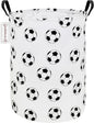 QUEENLALA Large Storage Basket,Laundry Hamper/Bathroom/Home Decor/Collapsible Round Storage Bin,Boys and Girls Hamper/Boxes/Clothing(Round-Football)