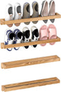 Nisorpa 30 Inch Rustic Burnt Wood Hanging Shoe Rack, Wall Mounted Shoe Rack Storage Organizer Space Saving Footwear Holder for Closet, Mudroom, Entryway, Holds 12 Pairs, Set of 4