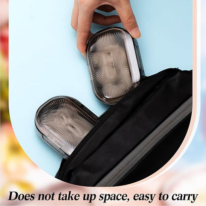Kigley 4 Pcs Hair Tie Container Small Portable Travel Cotton Swab Holder Flosser Dispenser with Lid Plastic Box Beads Storage Containers for Small Items, 3.94 x 2.76 Inch (Gray)