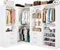 Vomavex Closet System with 4 sets, 101.9" Closet Organizer Systems with 6 Drawers & 8 Hanging Rods & Adjustable Shelves, Walk in Closet Standing Closet System, Corner Closet System Set, White
