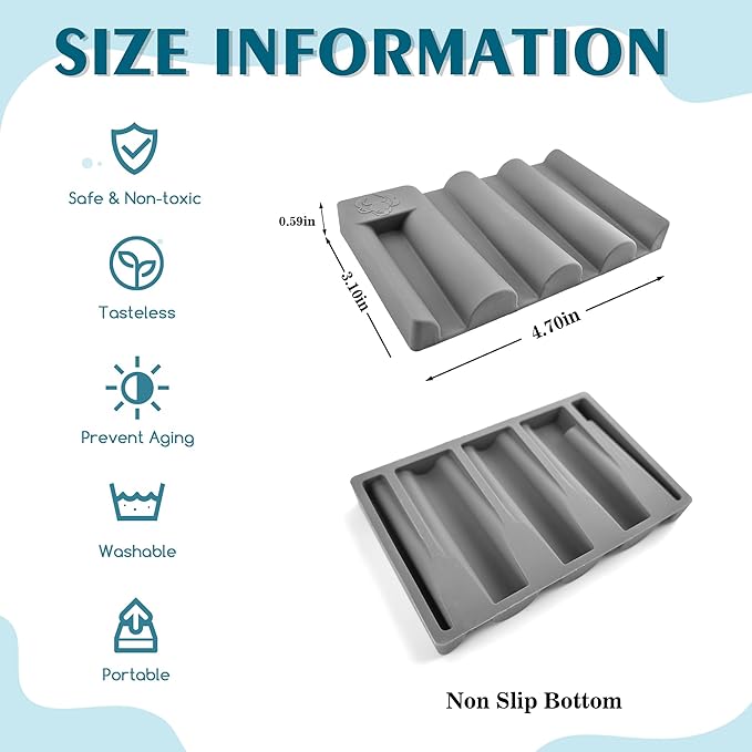 Silicone Soap Dish,Self Draining Soap Holder Perfect for Shower,Bathroom Sink,Kitchen Sink & Travel,Non-Slip Bar Soap Holder Extend Soap Life,Keep Soap Bars Dry & Easy Cleaning Grey-1Pcs