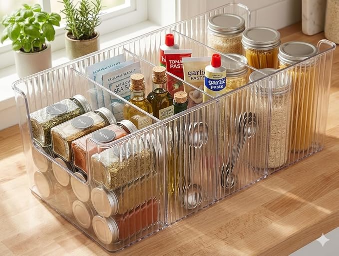 Drawer Organizer for Belt, Tie, Wallet & Accessories | Transparent Belt Storage Box with Removable Dividers – Slim Closet Organizer, Space-Saving Design, Customizable Compartments (1)