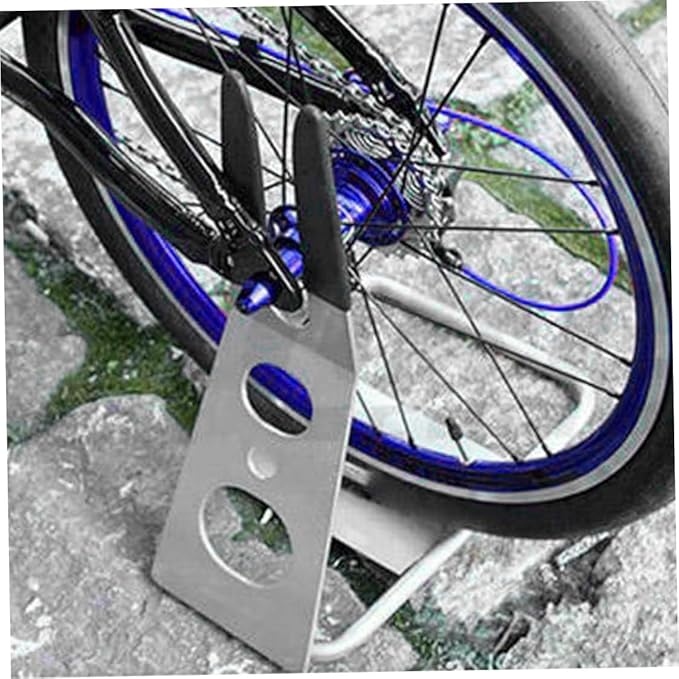 Bike Kickstand Non-Slip Display Bike Stand Foldable Metal Parking Rack Silver Non-Slip Rack Foldable Stand Portable Mountain