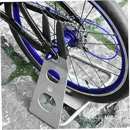 Bike Kickstand Non-Slip Display Bike Stand Foldable Metal Parking Rack Silver Non-Slip Rack Foldable Stand Portable Mountain