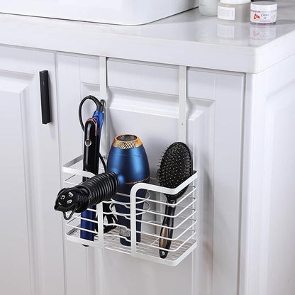 YIGII Hair Dryer Holder Adjustable Height - Hair Tool Organizer White Bathroom Organizer Hot Styling Tools Storage for Hair Dryer, Flat Iron, Curling Iron, Straightener