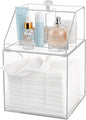 Anyoifax Disposable Facial Towels Storage Compatible with Clean Skin Club Clean Towel XL Double Layer Acrylic Box Cotton Pads Container Qtip Bin Face Towelettes Holder for Bathroom Counter, Clear