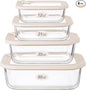 Urban Green Glass Food Storage Containers with Glass Lids, Microwave Safe Food Container Set, Aitight Meal Prep Container Set, LeakProof, 100% Plastic Free, 4 Pack