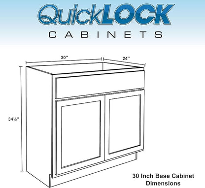Quicklock RTA (Ready-to-Assemble) | Base Kitchen Cabinets - Shaker Style | Made in America (Raw Maple, 30" Wx34.5 Hx24 D Base)