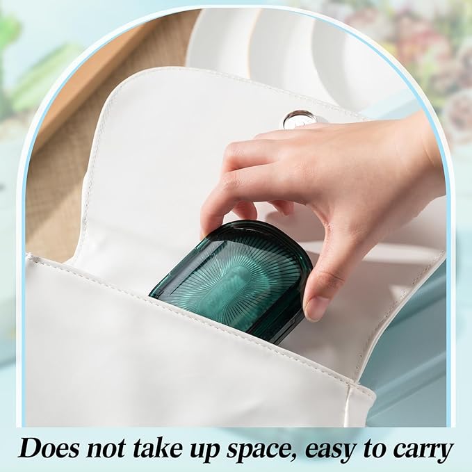 Kigley 4 Pcs Hair Tie Container Small Portable Travel Cotton Swab Holder Dispenser with Lid Plastic Box Storage Containers for Small Items, 3.94 x 2.76 Inch (Green)