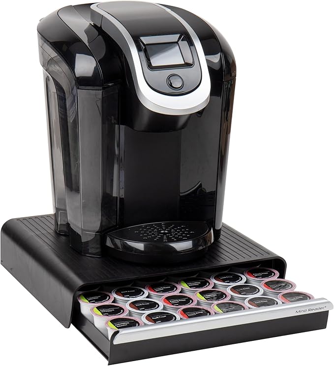 Mind Reader Single Serve Coffee Pod Drawer for 36 Pods, Countertop Organizer, Coffee Station Base, Black