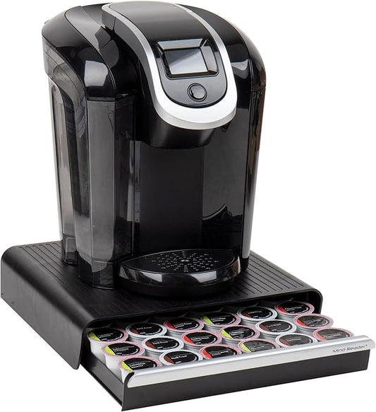 Mind Reader Single Serve Coffee Pod Drawer for 36 Pods, Countertop Organizer, Coffee Station Base, Black