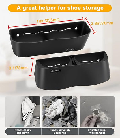 7-Pack Wall Mounted Shoe Rack with Sticky Strips, Space Saving Hanging Shoe Rack, No-Drill Hanging Shoe Shelves, Ideal for RV, Campers, Door, Closet