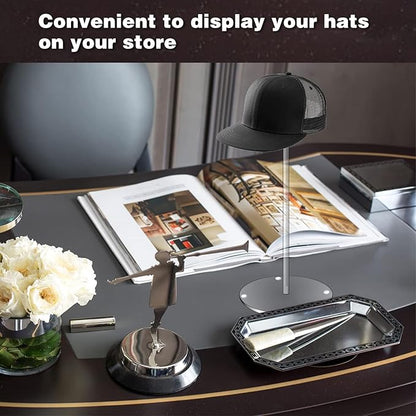 Acrylic Hat Display Stand 4 Pack- Thickened Base for Helmet, Wig, Cowboy Hat, Baseballcap, Closet Holder Rack Organizer( 11.8Inch Height)