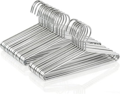 50 Pack Metal Coat Hangers Clothing Hangers Heavy Duty, Stainless Steel for Coat Clothes Shirt Suit Pant, 16.4 Inch Silver Wire Hanger