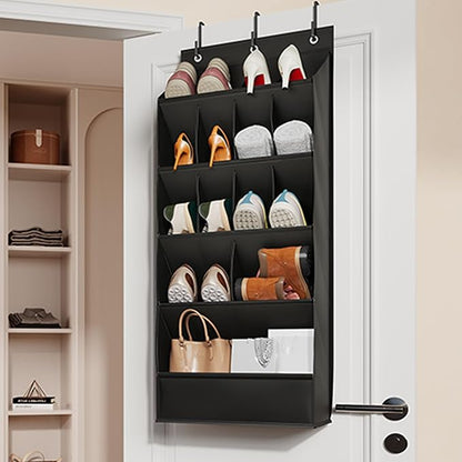 Yosoo Health Gear Pockets Over The Door Shoe Hanging for Closet, Premium Clear Rack Space Saving Storage Holder, Closet Hanger, Hangs on Closets Shoes, Accessories Door, Shoes Organizers Holder