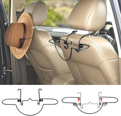 Cowboy Hat Holder Rack for Truck SUV Car 2 Pack Back Seat Cowboy Hat Rack, Removable Metal Hard Hat Holder,Keep Hat Shape Car Accessories