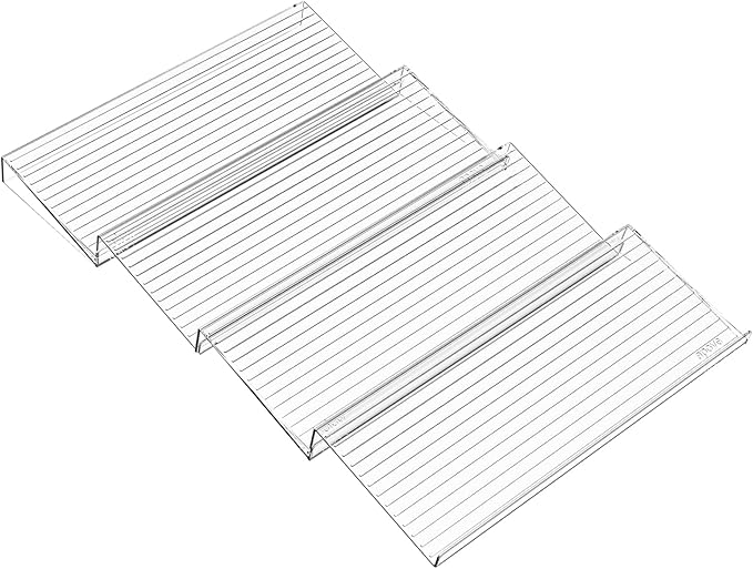 Yieach 4 Pack Adjustable In Drawer Spice Organizer - Expandable From 11'' to 22'' - Acrylic Drawer Seasoning Organizer,Clear Spice Organization Tray for Cabinet Drawers Condiment,Nail Polish and Jar