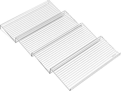 Yieach 4 Pack Adjustable In Drawer Spice Organizer - Expandable From 11'' to 22'' - Acrylic Drawer Seasoning Organizer,Clear Spice Organization Tray for Cabinet Drawers Condiment,Nail Polish and Jar