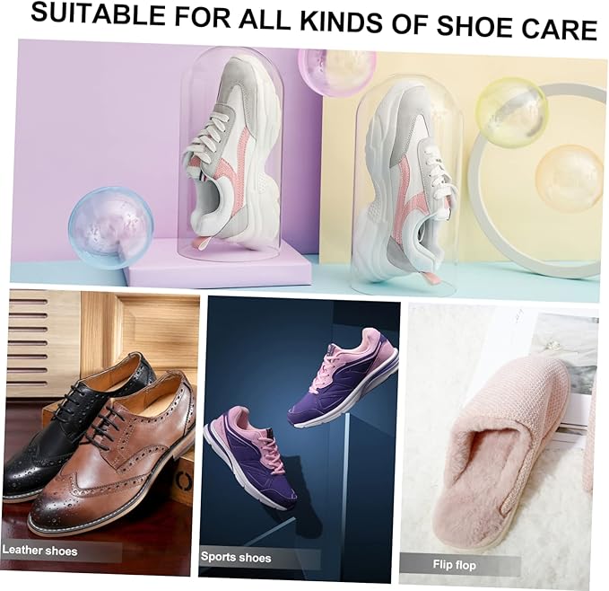 Outanaya 2pcs Stackable Transparent Shoe Storage Boxes Plastic Shoe Containers for Organizing Sneakers Large White for Closet and Entryway