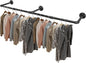 Livabber Industrial Pipe Clothes Rack, Heavy Duty Detachable Iron Garment Rack Wall Mounted, Rustic Saving Space Clothes Bar Multi-Purpose Hanging Rod for Bedroom, Closet, Black (60 Inch)