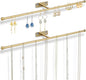 2 Pack Wall Jewelry Organizer, 14.5'' Necklace Holder for Hanging Earring, Ring, Bracelet, Hairband, Glasses Storage, Decorative Space-Saving Jewelry Display-Gold