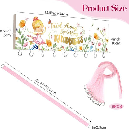 Jetec Hair Bow Organizers, Hair Clip Holders, Hello Beautiful Wall Mount Jewelry Holder with 9 Hooks for Room(Ballet Style)