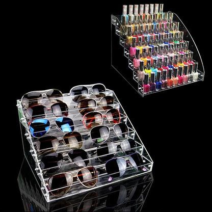 7 Tiers Essential Oils Nail Polish Rack Acrylic Lipstick Holder Display Stands Dropper Bottle Organizers Wide Tall Dresser Balls Commodity Goods Shelf for Store Shop Countertop Checkout Counter Case