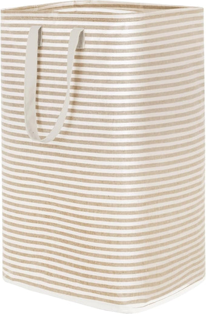 Lifewit 1 Pack Laundry Basket 80L Each, Collapsible Clothes Hamper with Reinforced Handles, Freestanding Waterproof Design for Bedroom and Laundry Room, Beige 80L Total