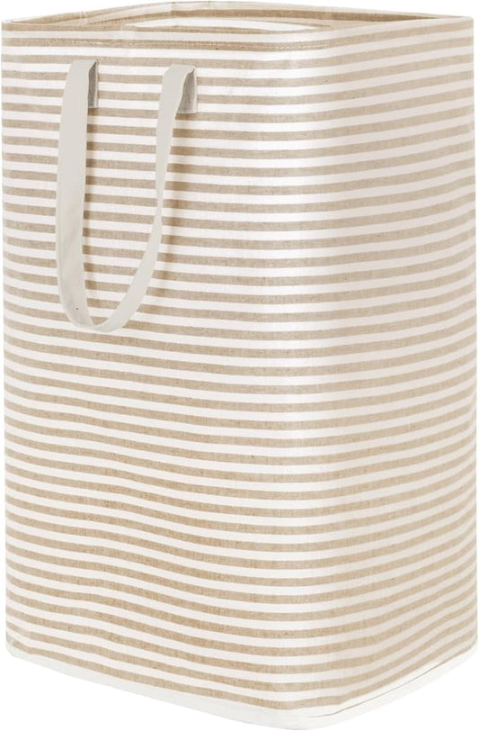 Lifewit 1 Pack Laundry Basket 80L Each, Collapsible Clothes Hamper with Reinforced Handles, Freestanding Waterproof Design for Bedroom and Laundry Room, Beige 80L Total