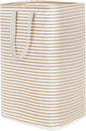 Lifewit 1 Pack Laundry Basket 80L Each, Collapsible Clothes Hamper with Reinforced Handles, Freestanding Waterproof Design for Bedroom and Laundry Room, Beige 80L Total