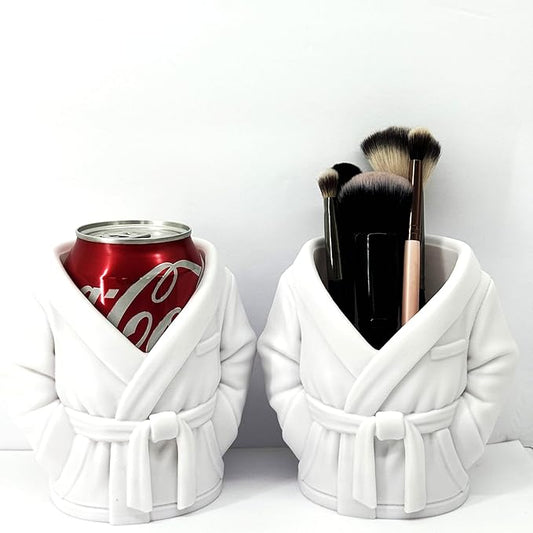 Bathrobe can holder for Beer & Soda, 1pc 4.75" 3D Printed Bath Robe Can Holder, Unique Beer Holder, Spa Day Novelty Gift, Housewarming Present NO CAN or BRUSHES INCLUDED