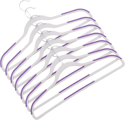 VECELO Non-Slip Clothes Hangers, 25 Pack Heavy Duty Plastic Hangers with 360° Rotating Metal Hook, Space Saving Wardrobe Organizer for Shirts, Coats, Pants, Dresses