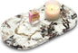 Natural Marble Tray Bathroom Tray, Luxury Decorative Trays for Bathroom, Vanity, Dresser, Kitchen & Home Decor, Valentine's Day House Warming Gifts New Home (Gold)