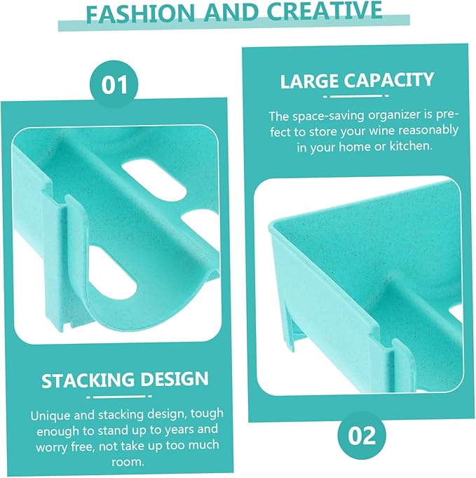 Ciieeo 4pcs Stackable Soda Can Organizer Racks Beverage Storage for Fridge Pantry Kitchen Countertop Easy to Use and Space-Saving Design Blue Color