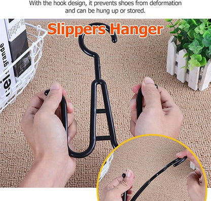 SEWACC 10-pcs Black Plastic Shoe Hanging Organizer Hooks Slipper Drying Rack Closet Boot Hangers for Home Dorm Storage