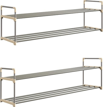 Home-Complete Shoe Storage Rack, 2-Tier Organizer for Closet, Bathroom, Entryway, 2 sets