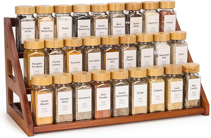 Bamboo 3 Tier Spice racks, Kitchen Seasoning Spices Rack, Spice Organizer, Suitable for Spice Organizers Such as Sitchen Countertops, Stoves, Sorage Rooms (XXL)
