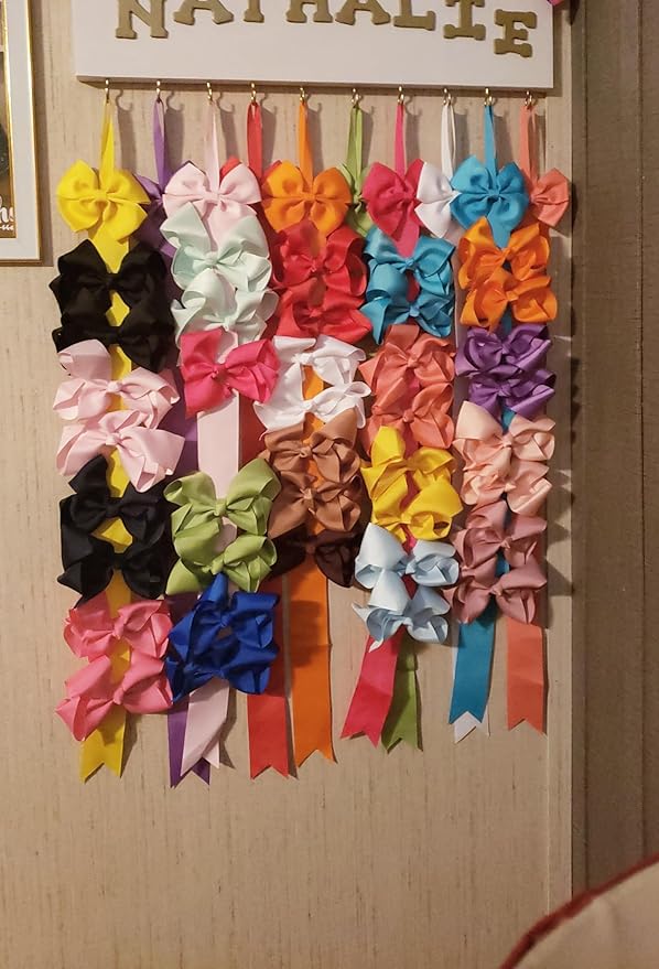 12PCS Hair Bow and Clip Holder Organizer Storage Hanger Display Wall Hanging Decor for Hair Accessories Girls Room (Color Random)