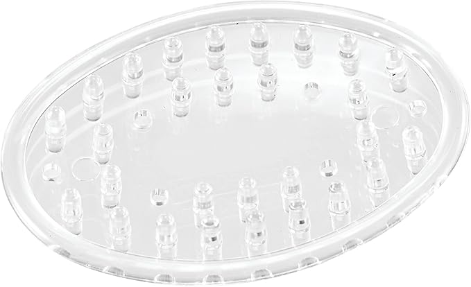 iDesign Plastic Soap Saver, Holder Tray for Bathroom Counter, Shower, Kitchen, 0.5" x 2.25" x 3.25", Set of 2, Clear
